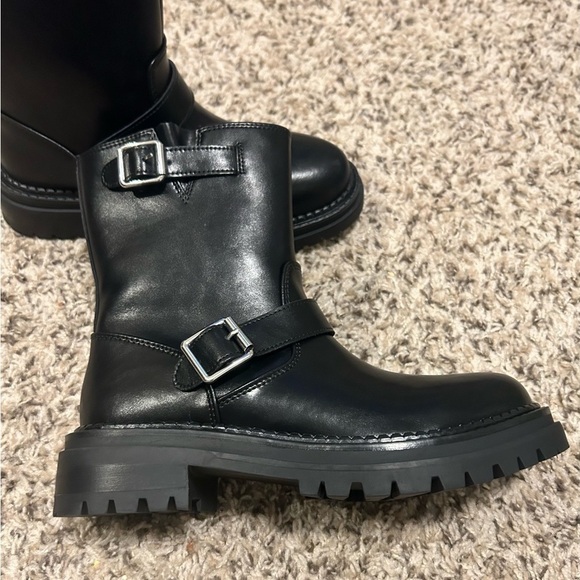 Steve Madden Black Combat Boots - Picture 6 of 11
